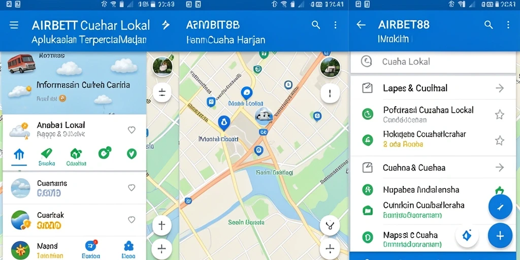 Tampilan aplikasi AIRBET88 dengan informasi cuaca yang jelas dan akurat.