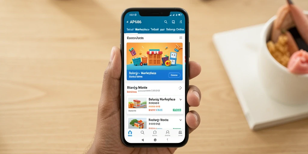 Tampilan antarmuka AP686 yang menampilkan daftar produk Marketplace.