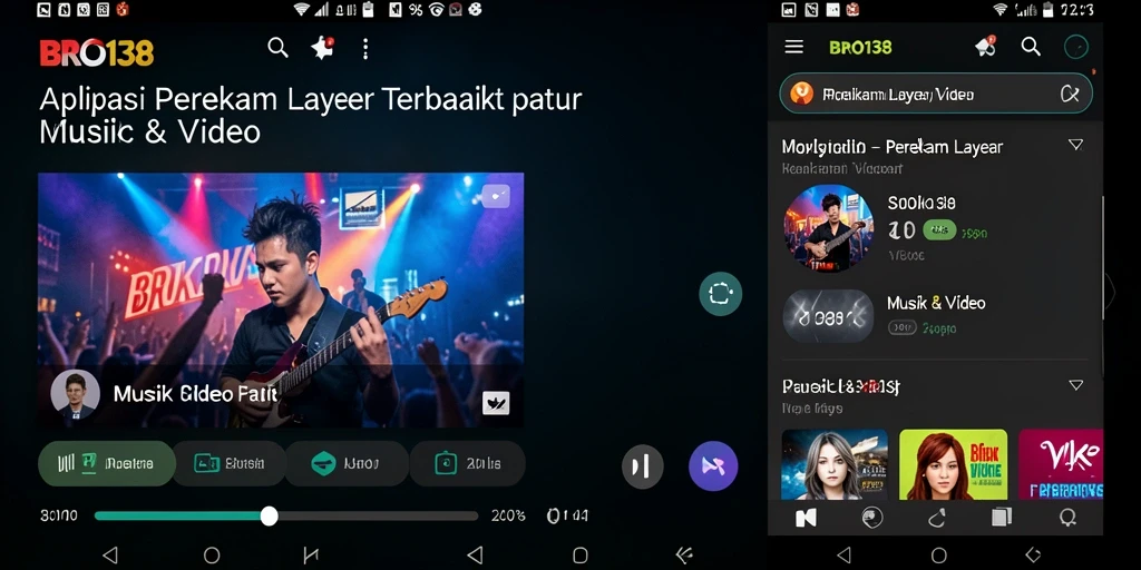 Tampilan antarmuka pengguna BRO138 saat merekam layar dengan fitur unggulan.