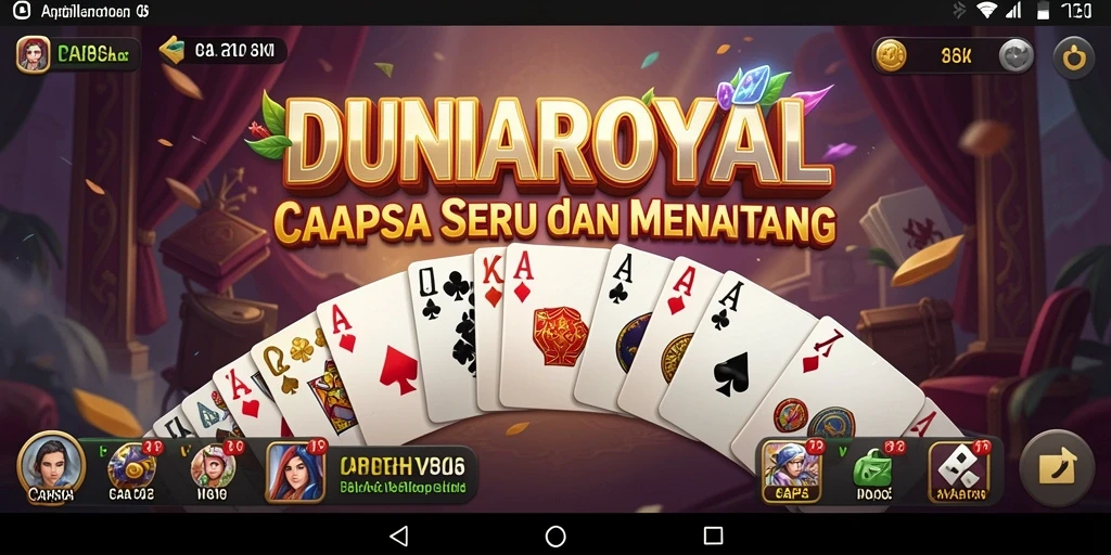 Tampilan antarmuka DUNIAROYAL yang menampilkan permainan Capsa yang menarik.