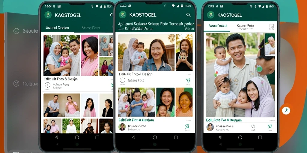 Antarmuka sederhana dan intuitif dari KAOSTOGEL untuk kolase foto.