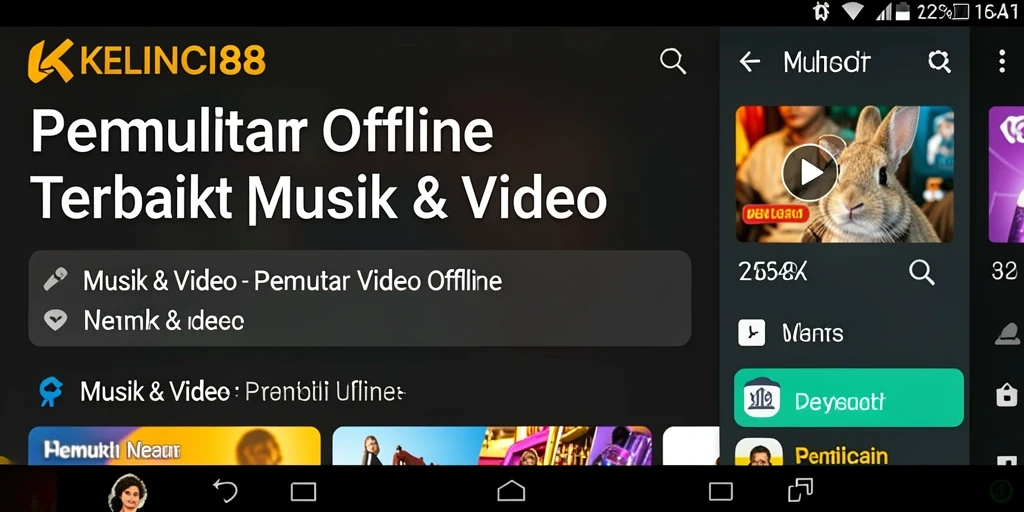Antarmuka user-friendly dari KELINCI88 untuk pemutar video offline.