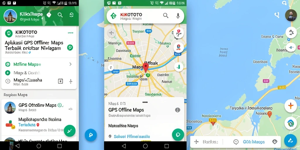 Antarmuka KIKOTOTO yang intuitif dan fitur GPS Offline Maps.