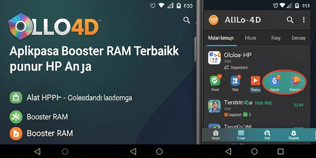 Antarmuka OLLO4D yang intuitif untuk Booster RAM.