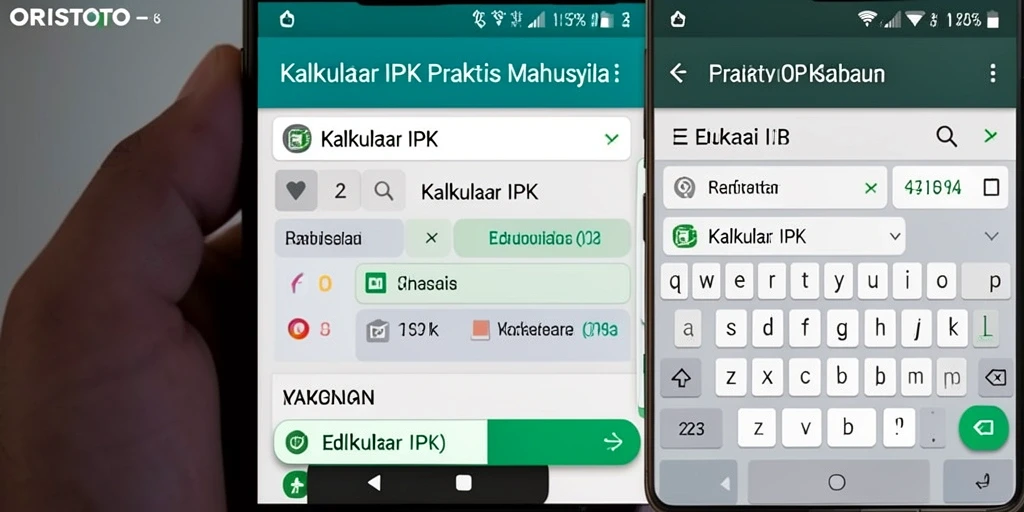 Antarmuka sederhana aplikasi Kalkulator IPK ORISTOTO.