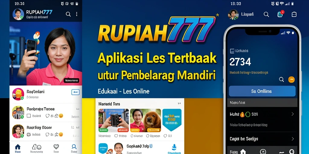 Antarmuka RUPIAH777 untuk pembelajaran Les Online yang interaktif.