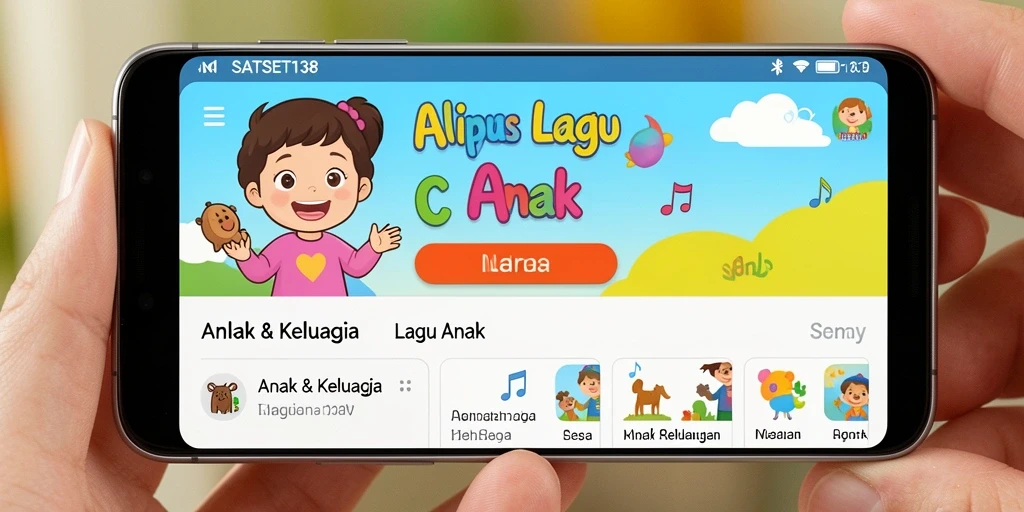 Antarmuka pengguna SATSET138 yang ceria dan interaktif untuk anak-anak.