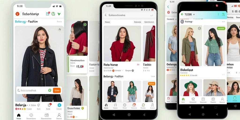Tampilan antarmuka TO288 yang modern dan menarik saat berbelanja fashion.